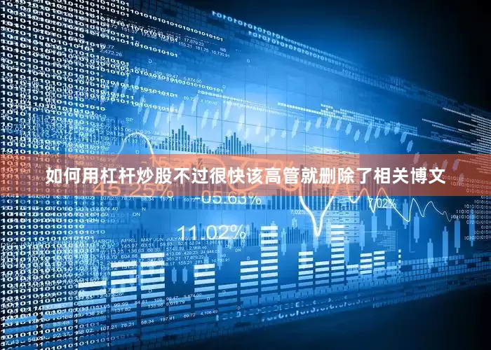 如何用杠杆炒股不过很快该高管就删除了相关博文